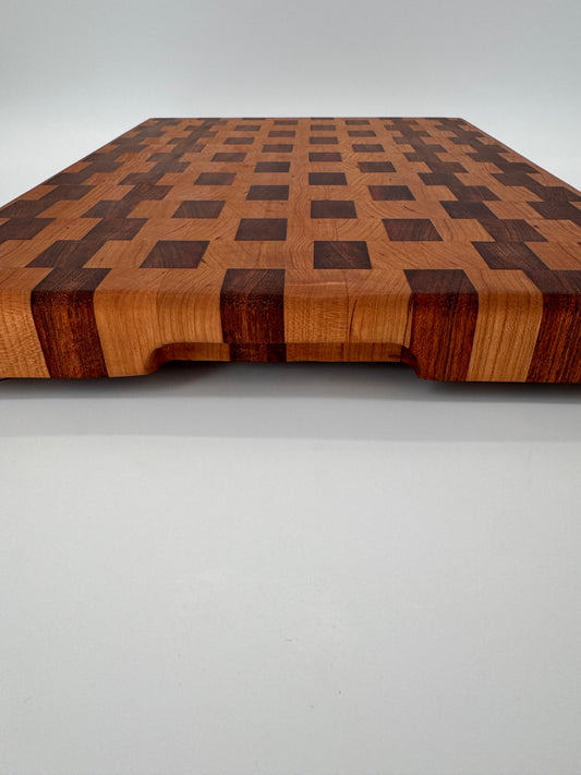 The "PacMan" End-grain Board with Brass feet 17”x2”