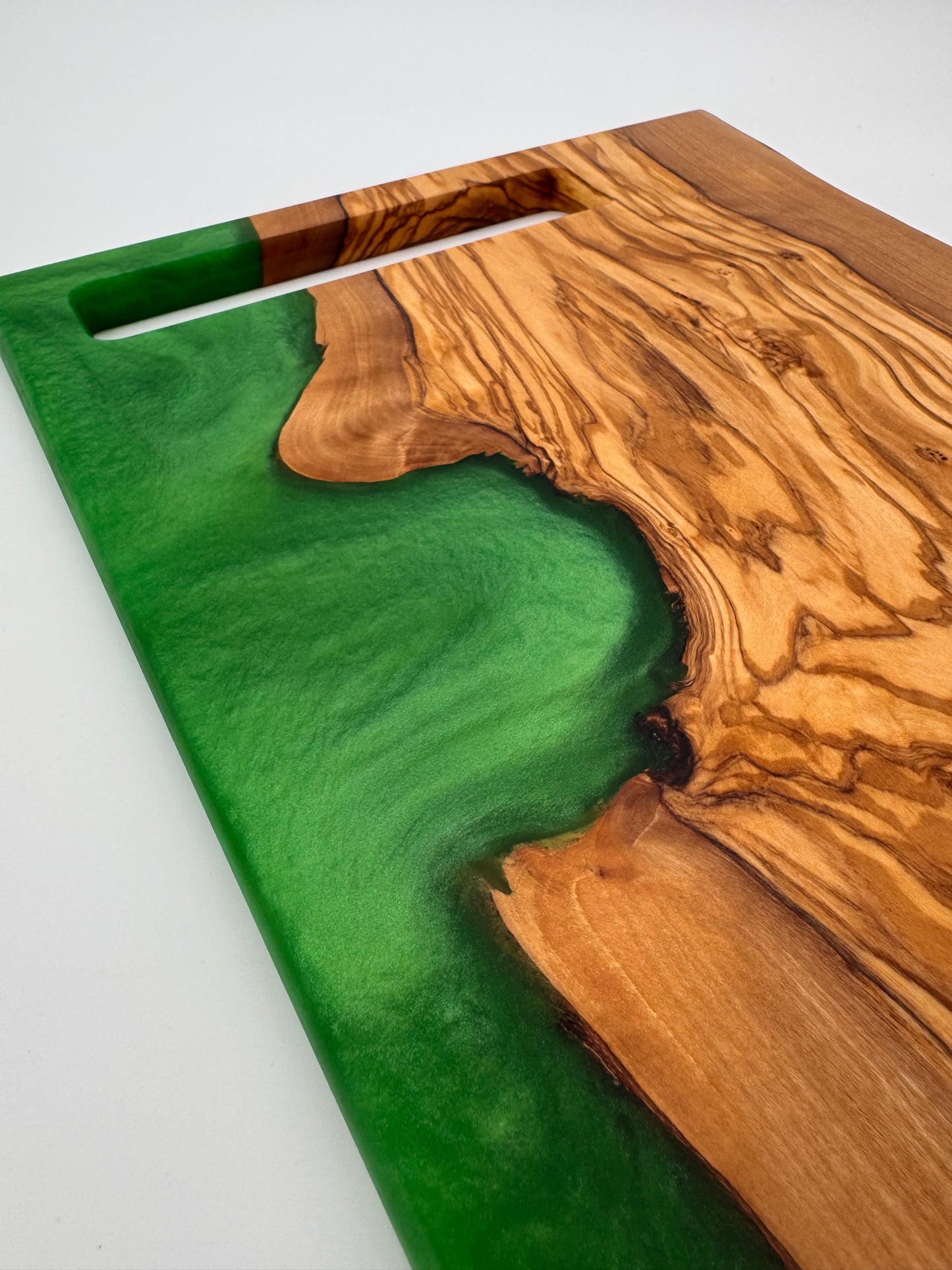 The "Lime Green Jolly Rancher” 18inch Charcuterie “Live-edge” Serving Board