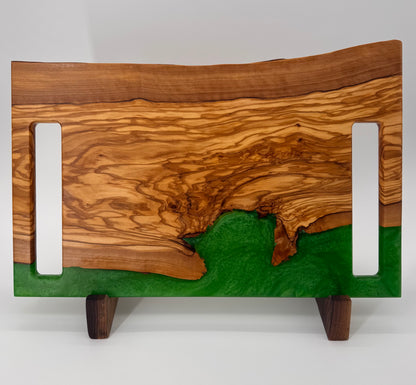 The "Lime Green Jolly Rancher” 18inch Charcuterie “Live-edge” Serving Board