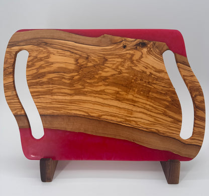 The "Raspberry Jolly Rancher” 17inch Charcuterie Serving Board