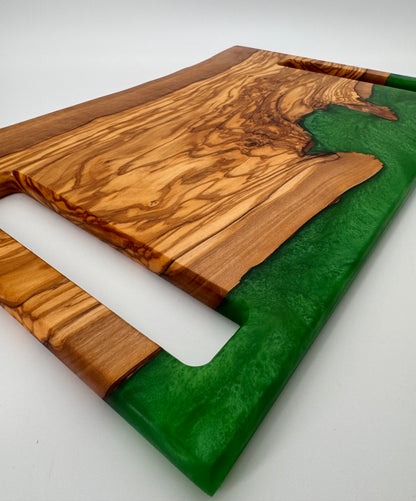 The "Lime Green Jolly Rancher” 18inch Charcuterie “Live-edge” Serving Board
