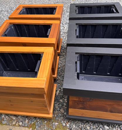 The “Stiletto 49” 49”x21”x25” Cedar Series Planter box with totes everlasting technology￼