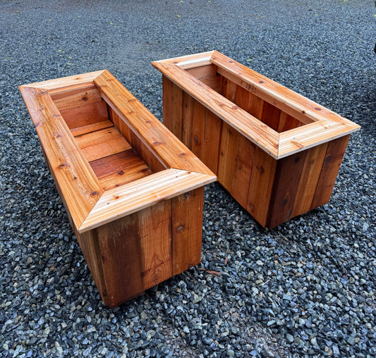 The “Planter box” 1inch cedar panels with 2x4 frame 53”x22”x25”