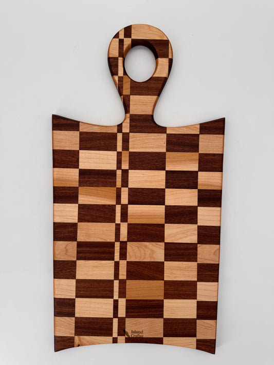 The "Racing Flag Circle handle" Cutting Board