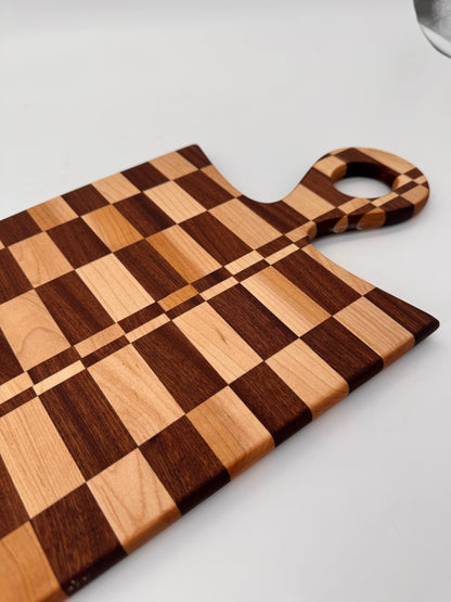 The "Racing Flag Circle handle" Cutting Board