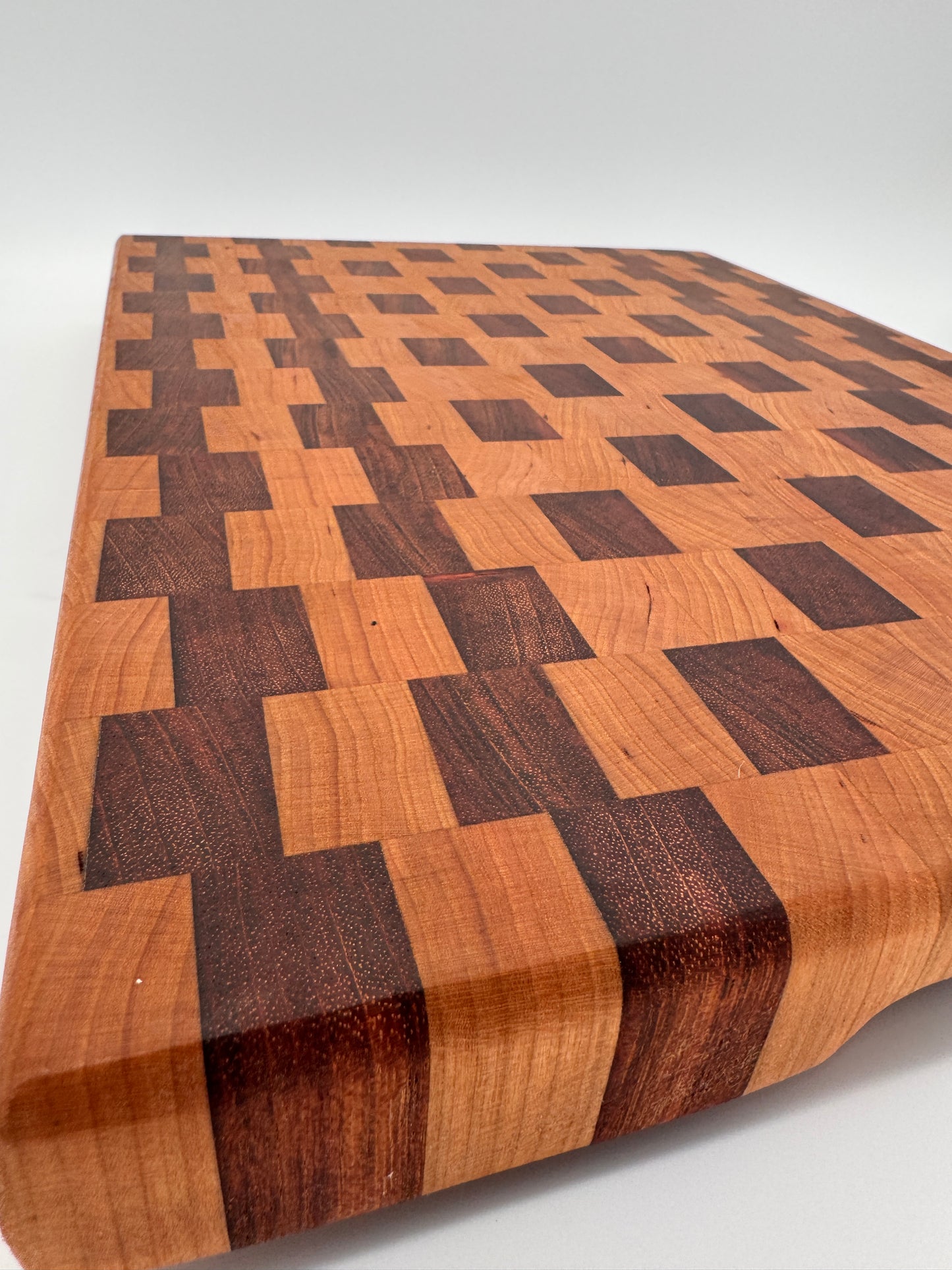 The "PacMan" End-grain Board with Brass feet 17”x2”