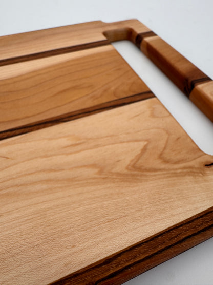 The "Maple Zebra Striped" 12inch Cutting Board