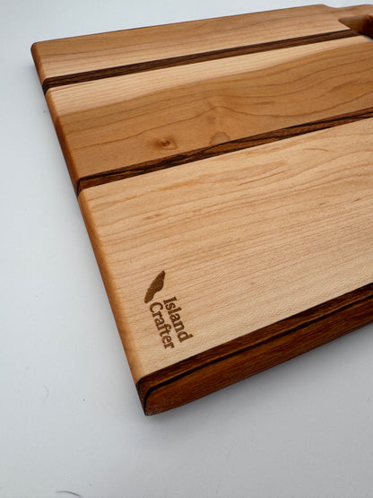 The "Maple Zebra Striped" 12inch Cutting Board