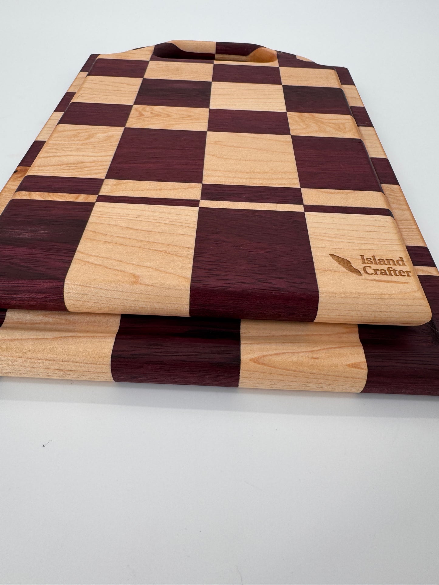 The "Big Purple Checker" Cutting Boards 14inch (Set) with Juice groove