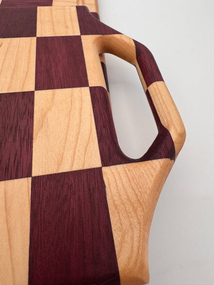 The "Big Purple Checker" Cutting Boards 14inch (Set) with Juice groove