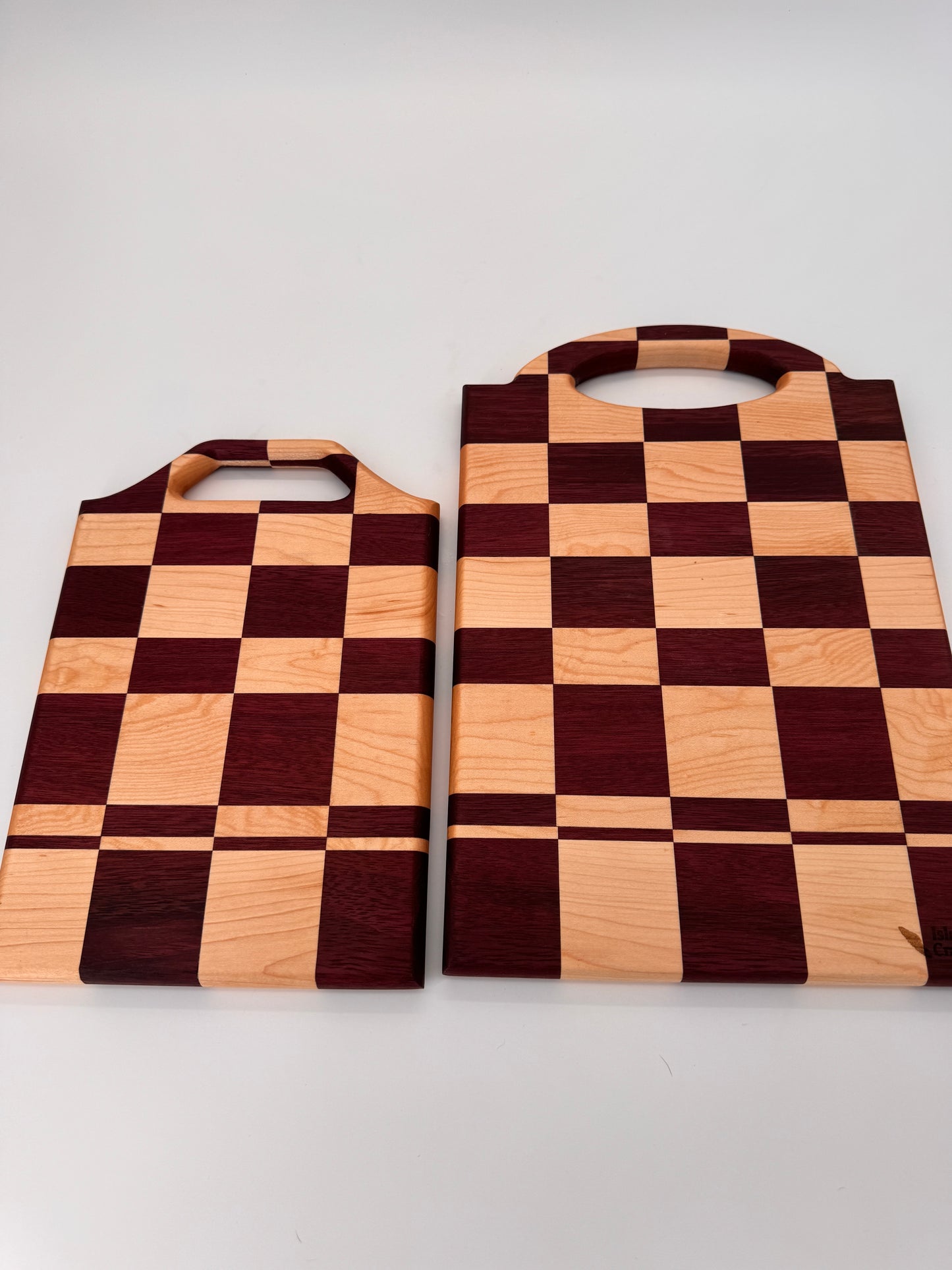 The "Big Purple Checker" Cutting Boards 14inch (Set) with Juice groove