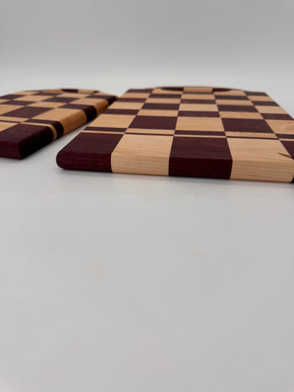 The "Big Purple Checker" Cutting Boards 14inch (Set) with Juice groove