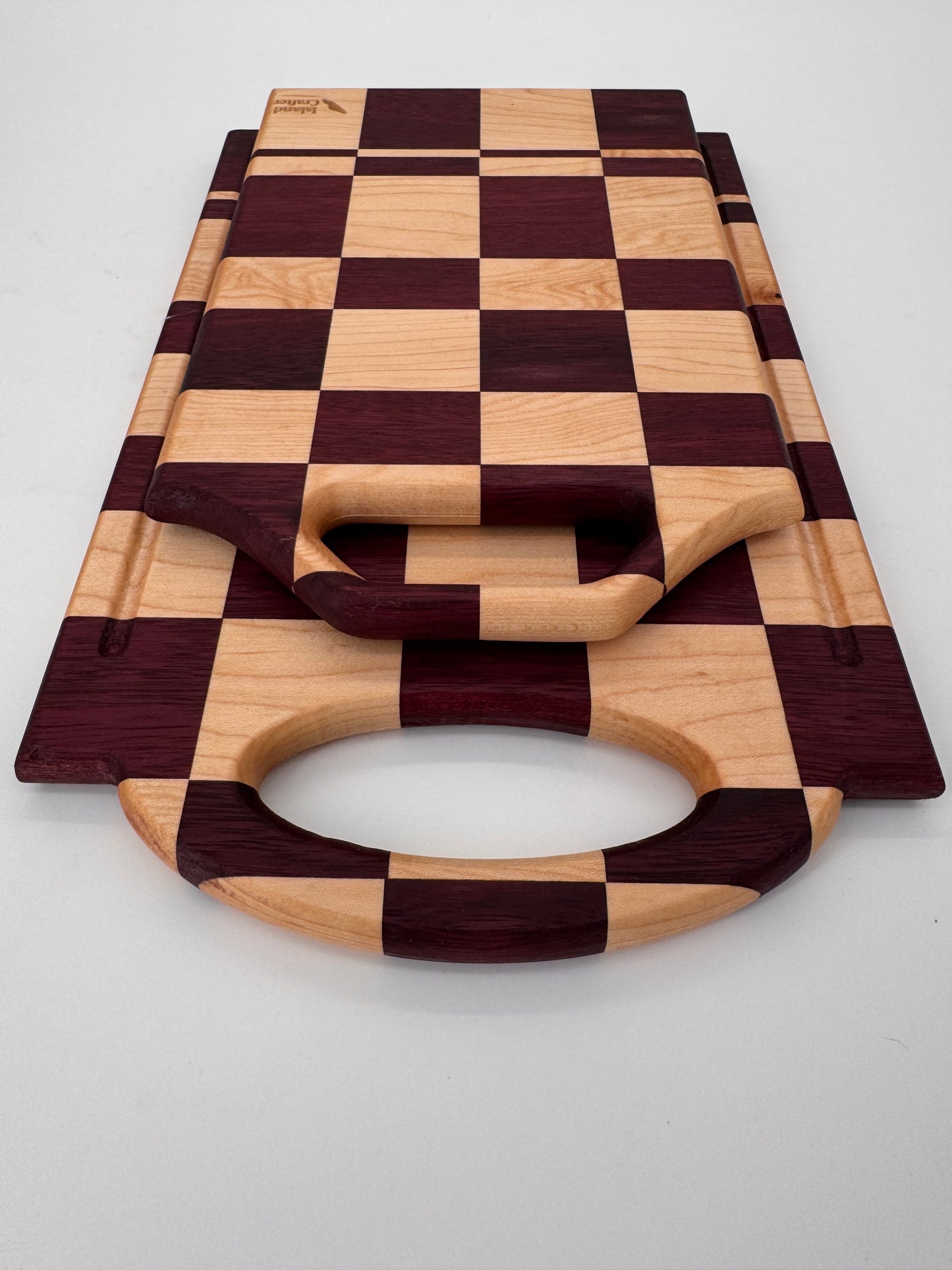 The "Big Purple Checker" Cutting Boards 14inch (Set) with Juice groove