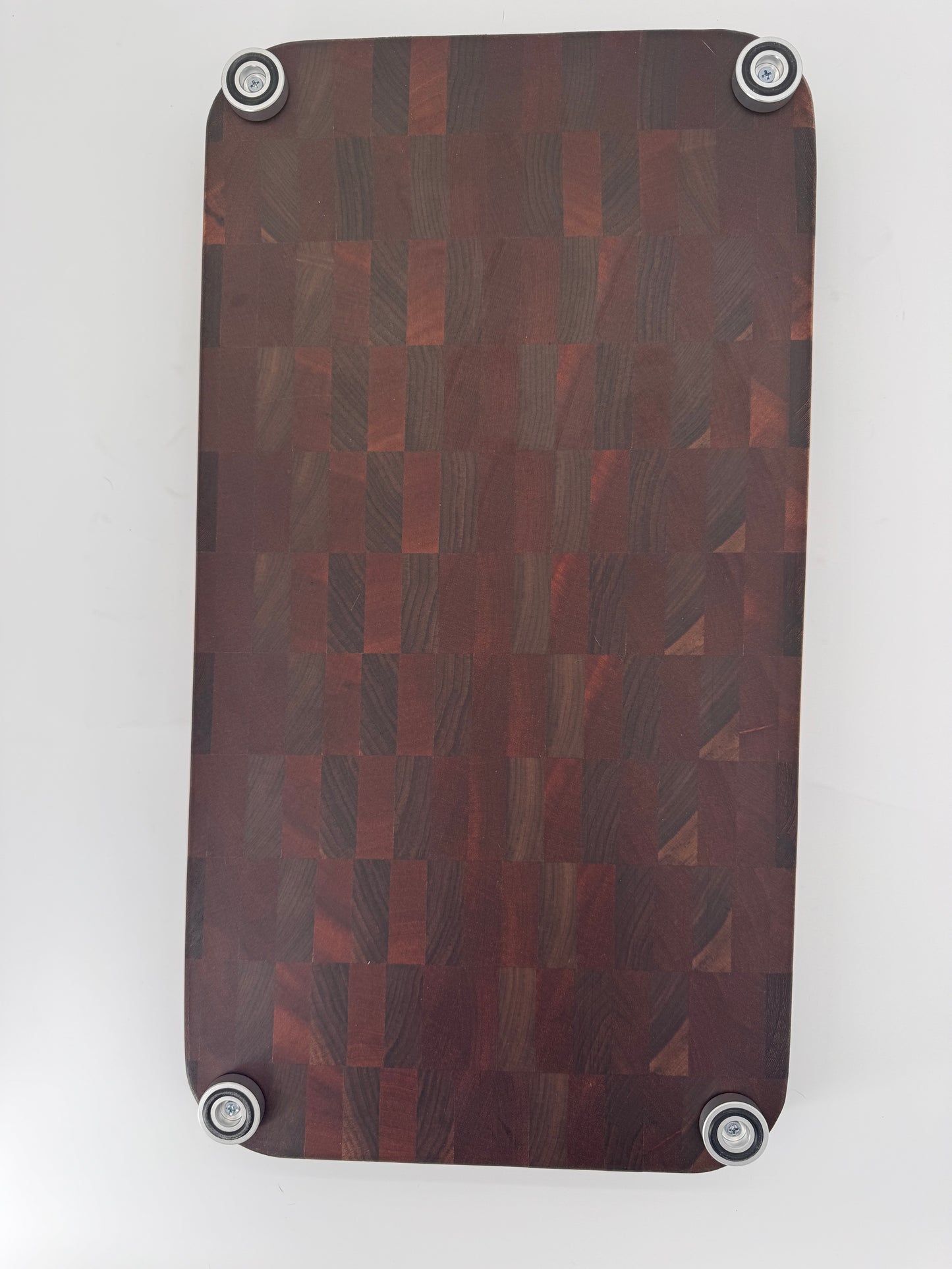The “GET TO DA CHOPPA!" End-grain Board with walnut stand, aluminum feet & Juice groove 21”x2”
