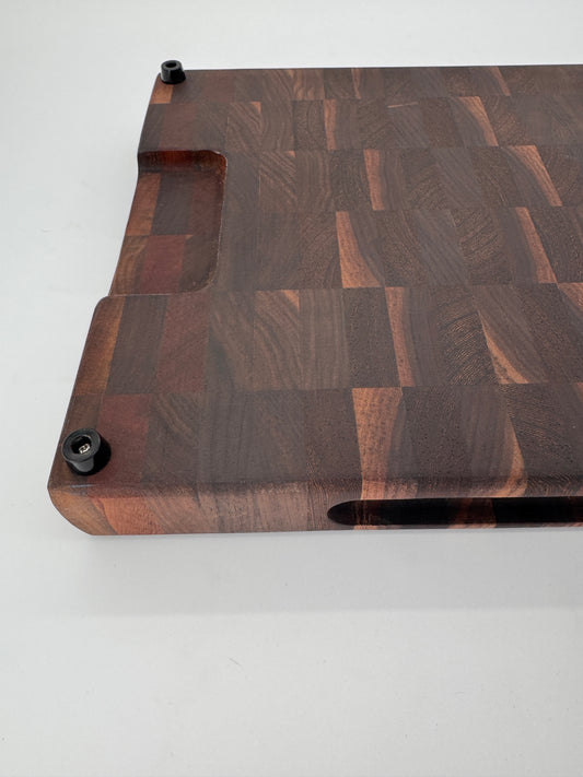 The “LiL Square CHOPPA!" End-grain Board with rubber feet & pickup slots 12”x2”