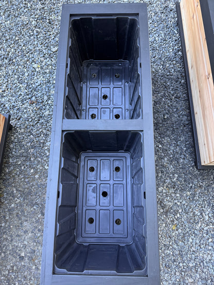The “Stiletto 49” 49”x21”x25” Cedar Series Planter box with totes everlasting technology￼
