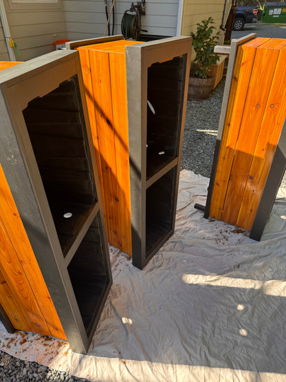 The “Stiletto 63” 63”x21”x25” Cedar Series Planter box with totes everlasting technology