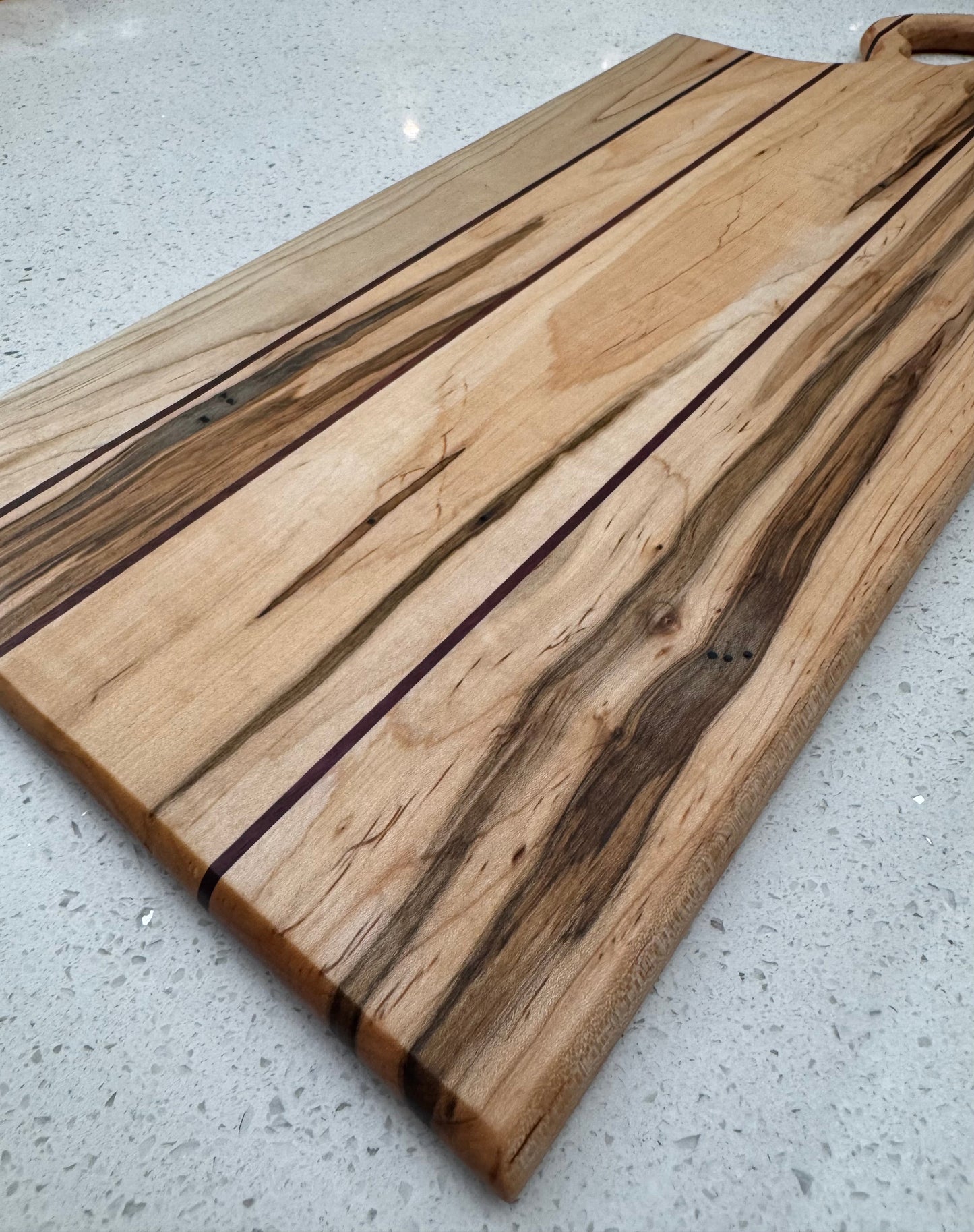 The "Ambrosia Maple Purple Heart" Cutting Board