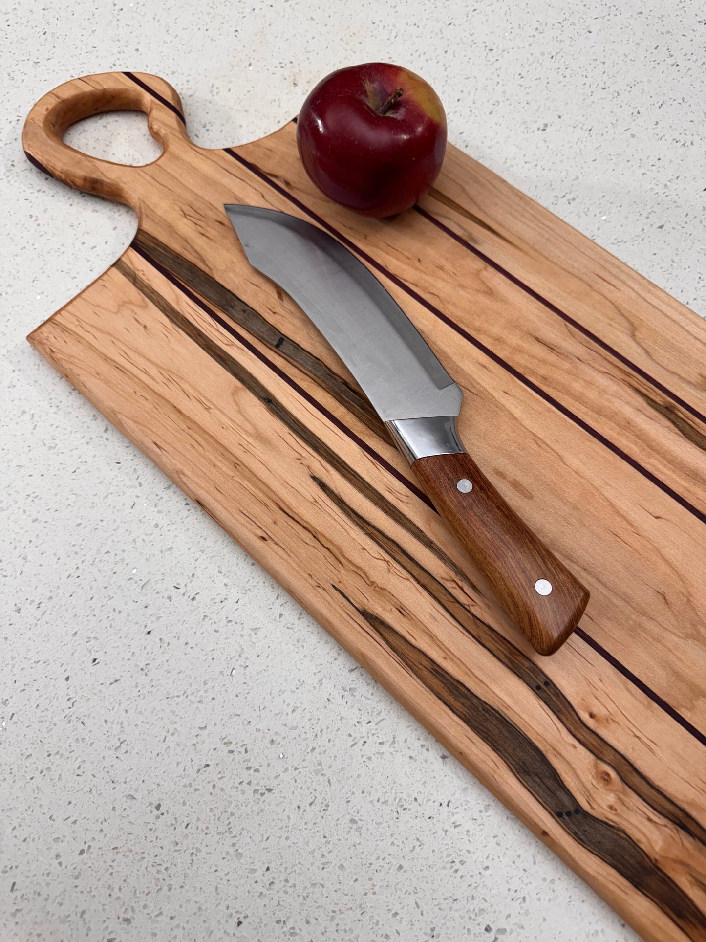 The "Ambrosia Maple Purple Heart" Cutting Board