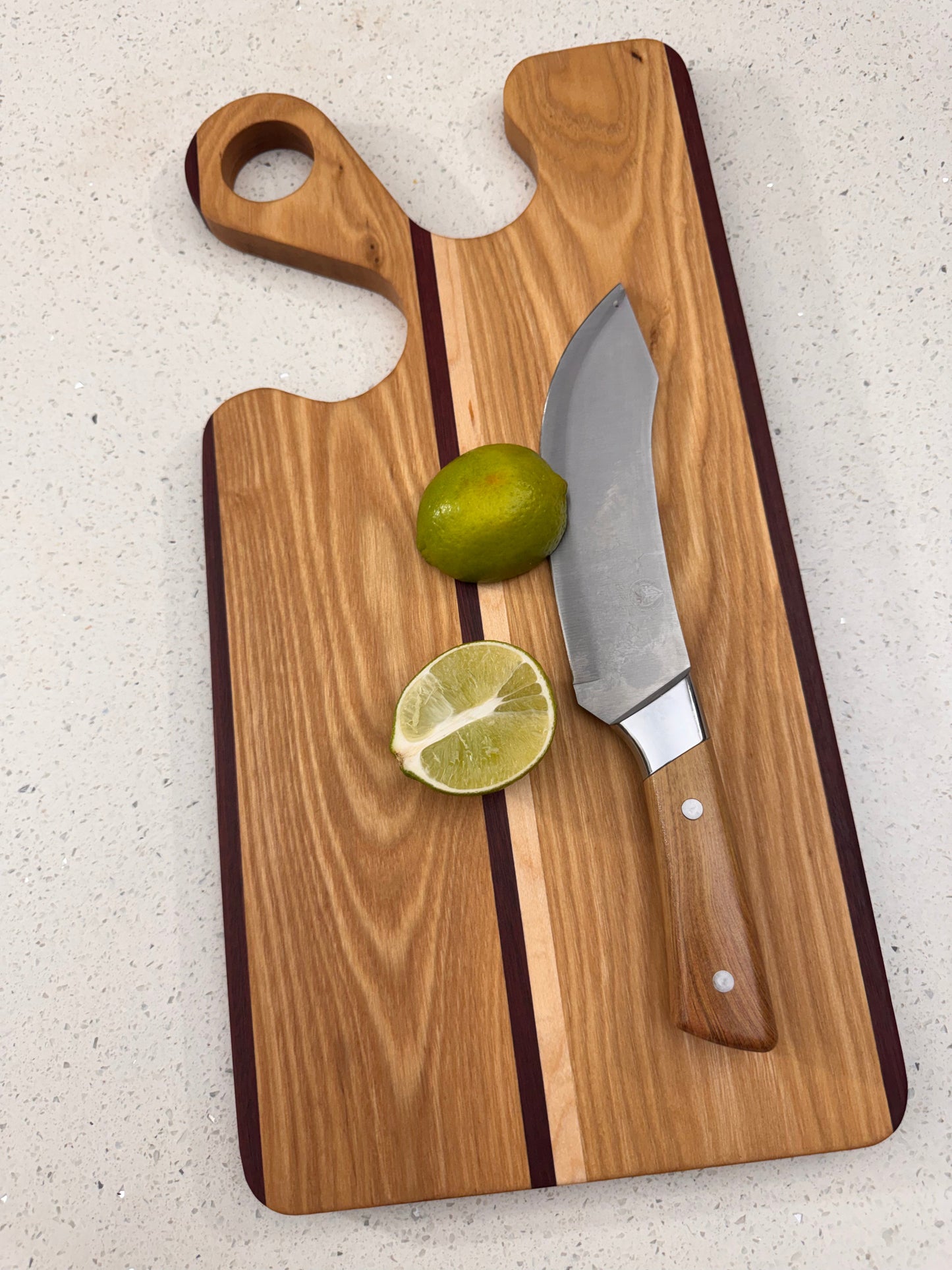 The "Funky Handle Stripe" Cutting Board